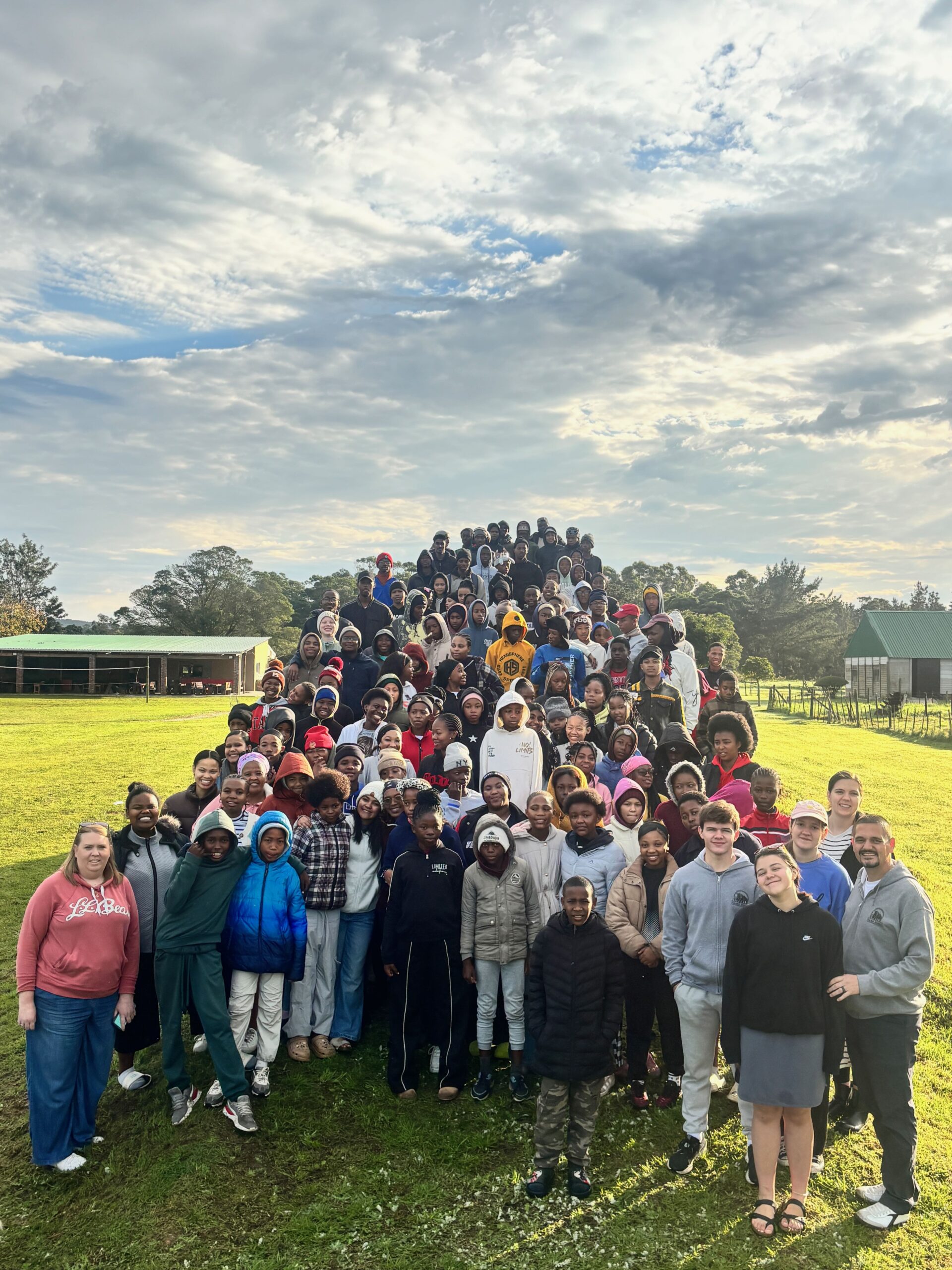 Campers and leaders together at Camp Rhino winter camp, July 2026